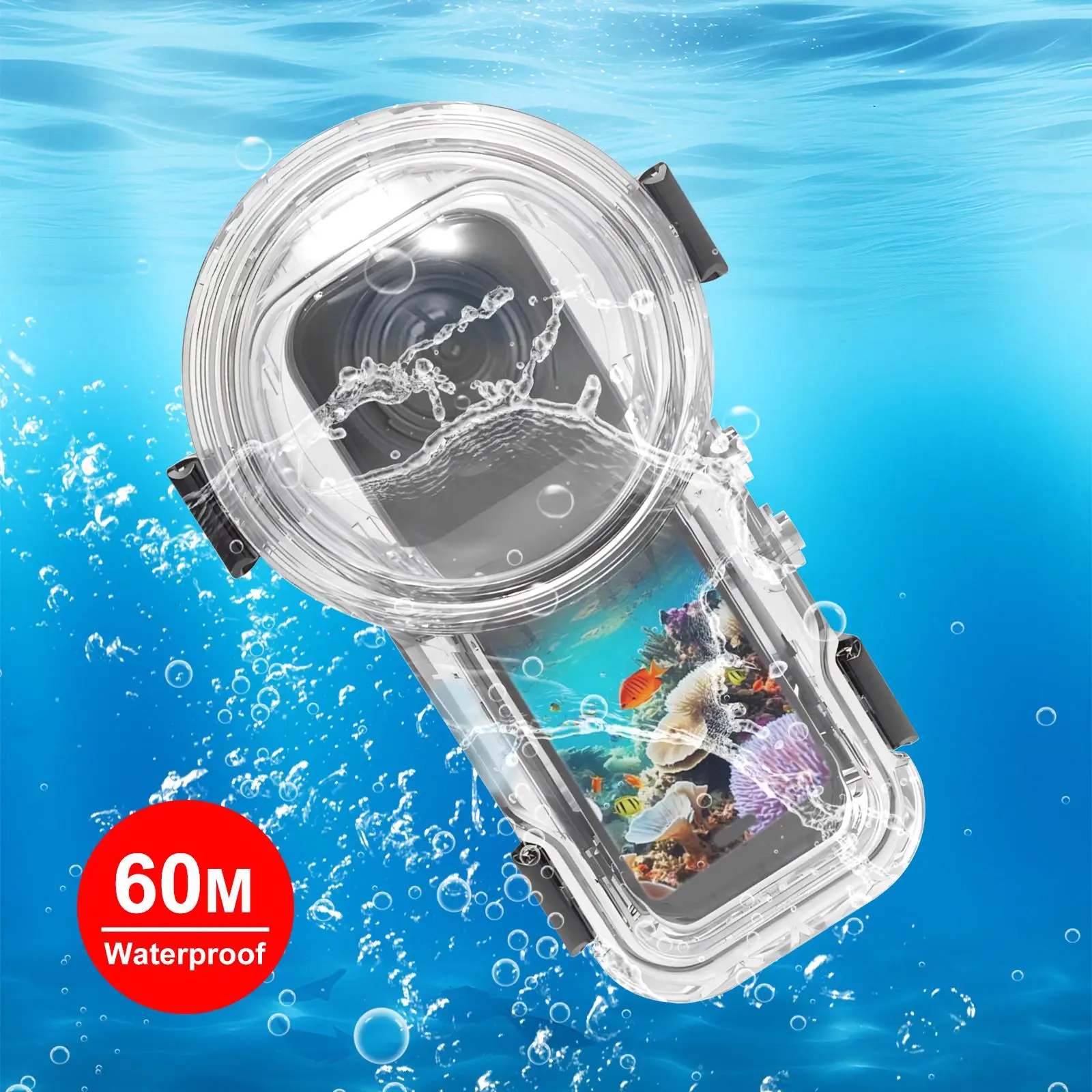 PULUZ for Insta360 X5 Quick Release 60m Waterproof Sealed Diving Case Action Camera Shell