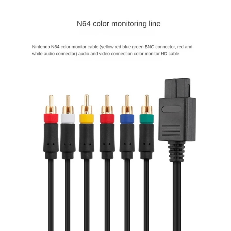 RGB/RGBS Cable for N64 SFC SNES NGC Video Consoles Composite Cable Strong Stability Without BNC Adapter