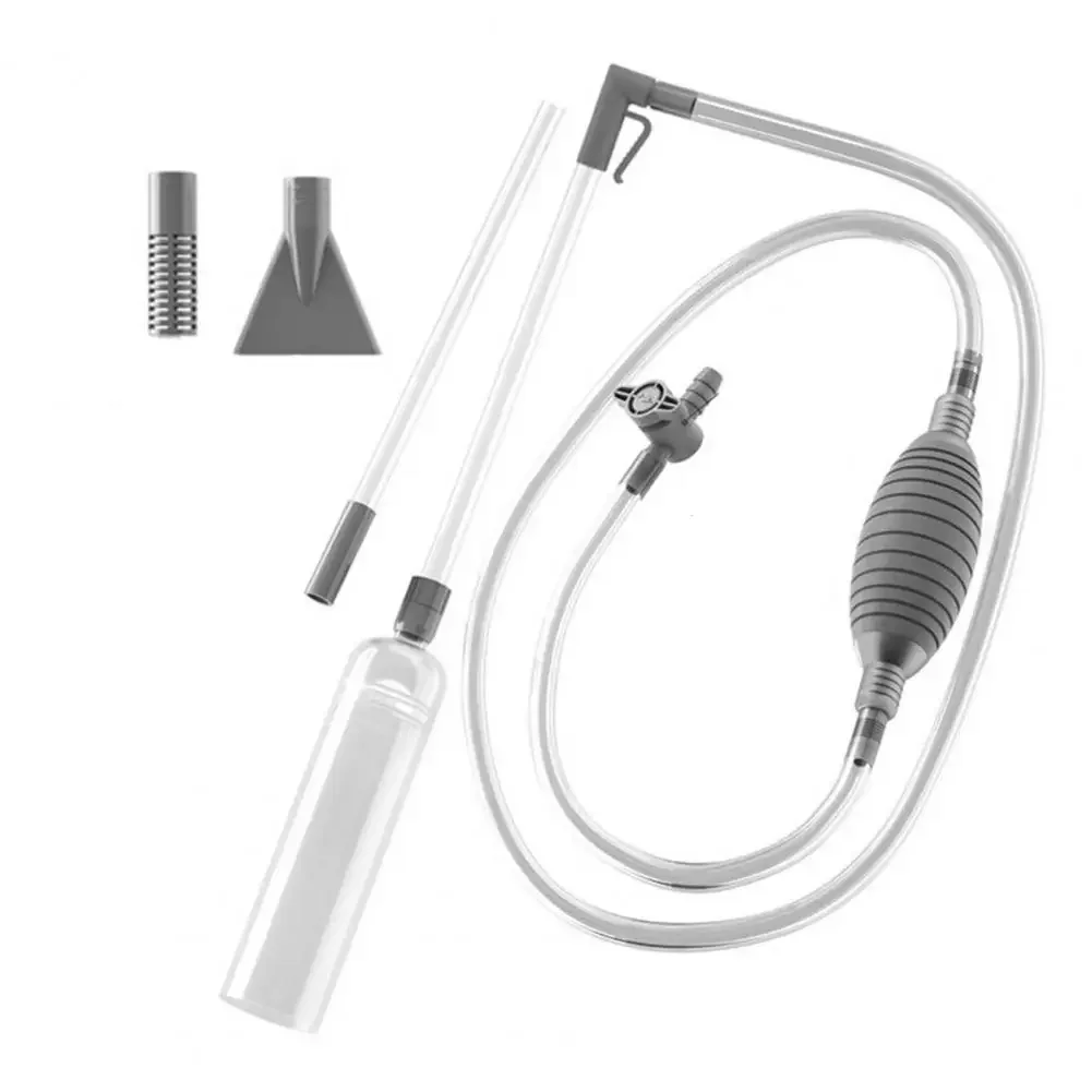 Handstaubsauger für Schwimmbäder, Reinigungswerkzeug für Aquarien, verstellbares Ventil, abnehmbar, kabellos, manuell, transparent, 2 Düsen