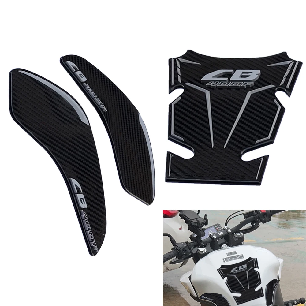 Motorcycle Fuel Tank Cap Sticker Pad Anti Slip Traction Decal For HONDA CB400F CB400 CB 400F CB400 F Tank Cover Protect