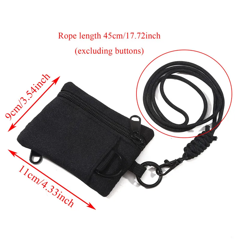 Multifunctional Nylon Mini bag With Carabiner Hook Sports Wallet Lanyard Storage Bags Portable Storage Bag outdoor Accessories