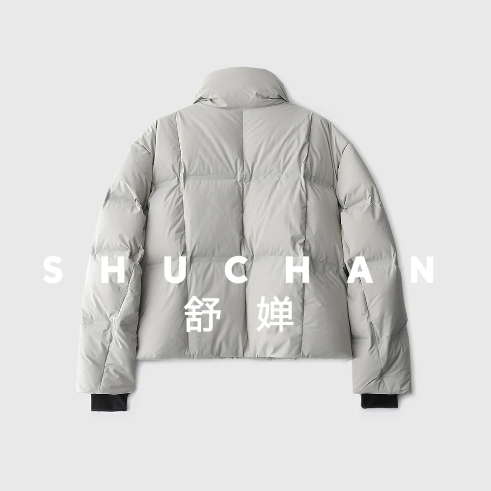 سترة قصيرة بياقة واقفة للنساء شتاء جديد بياقة واقفة Casacos De Inverno Feminino 2025 #4