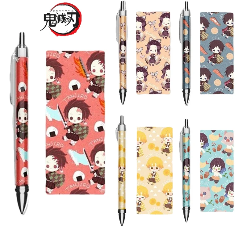 Demon Slayer Penne Gel 0.5mm Anime Figura Tanjirou Penna a sfera liquida diretta Kawaii Cancelleria Scuola Forniture per ufficio Regalo