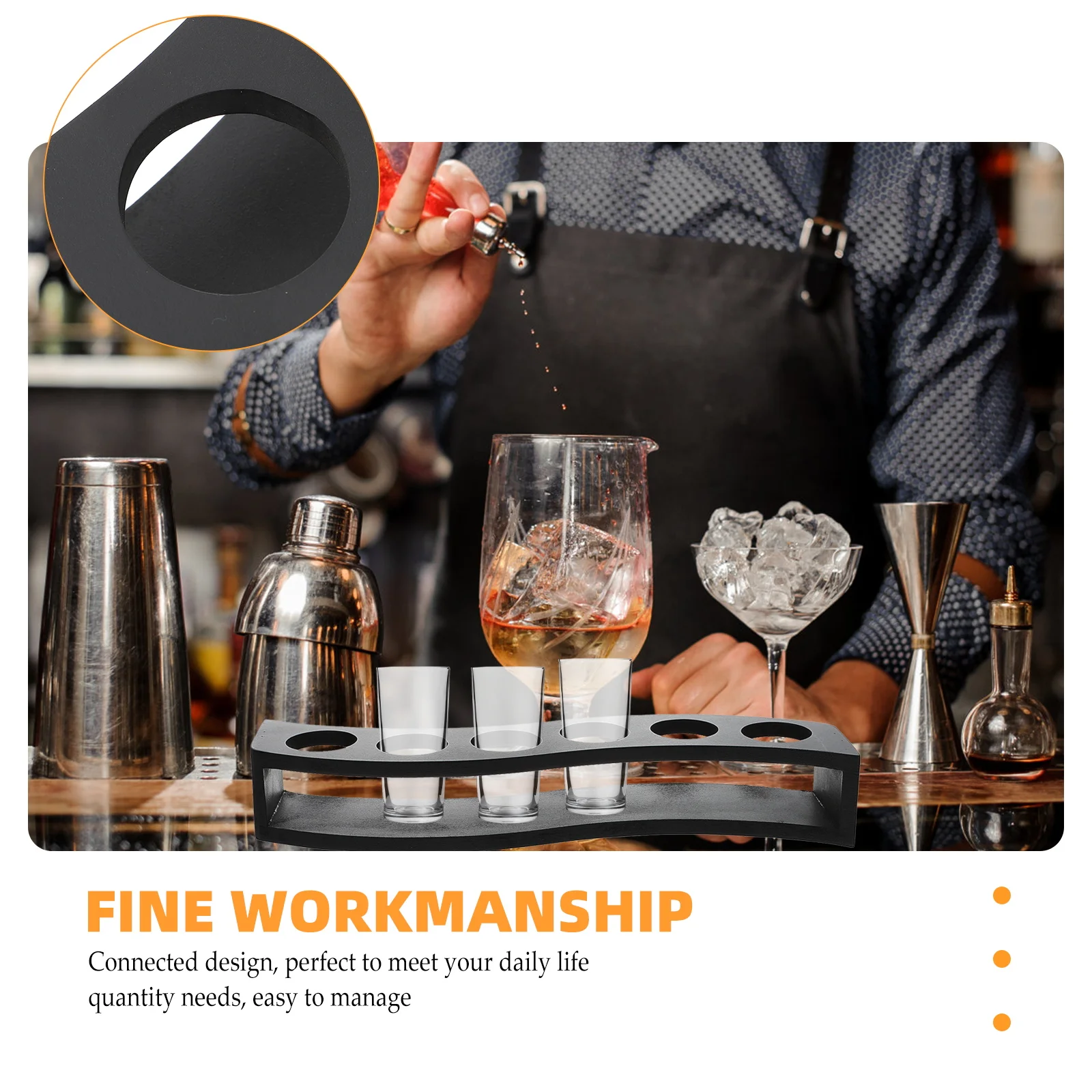 

Wooden Bullet Cup Holder Practical Rack Storage Organizer Cocktail Kitchen Supplies Glass Environmental