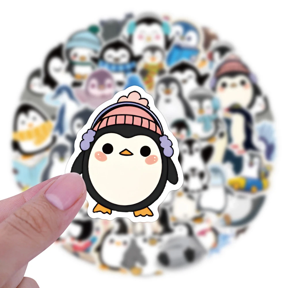 Autocollants de dessin animé pingouin Kawaii, 10/30/60 pièces, autocollants imperméables mignons, pour ordinateur portable, téléphone, Skateboard, Graffiti, jouet, cadeau