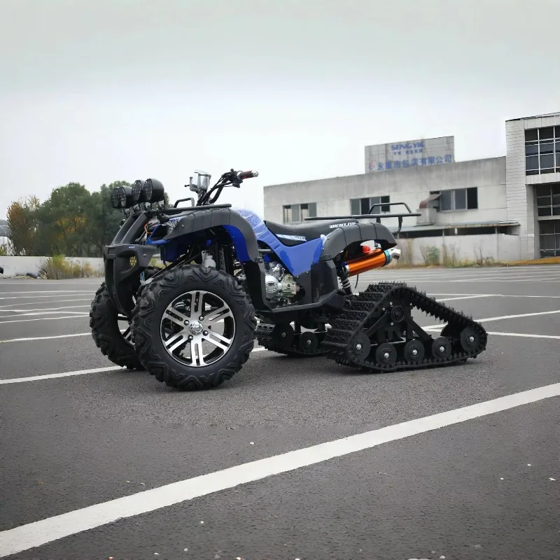 250cc 4 Stroke Gas ATV Snowmobile Front Wheel Rear Track System 65km h Beach Snow Off Road Quad Bike Outdoor Tracked Vehicle