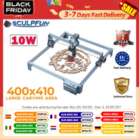 Sculpfun S9 Pro 10W Dual Laser Engraver 0.06mm High Precision 15mm Wood 10mm Acrylic Cutting 400*410mm Eu-Plug A4 Steel Pad