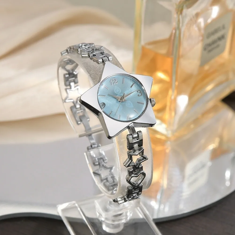New Alloy Women Watch Quartz Movement Creative Style Star Bracelet Watch Adjustable Luxury Ladies Quartz Watch Fashion Accessory