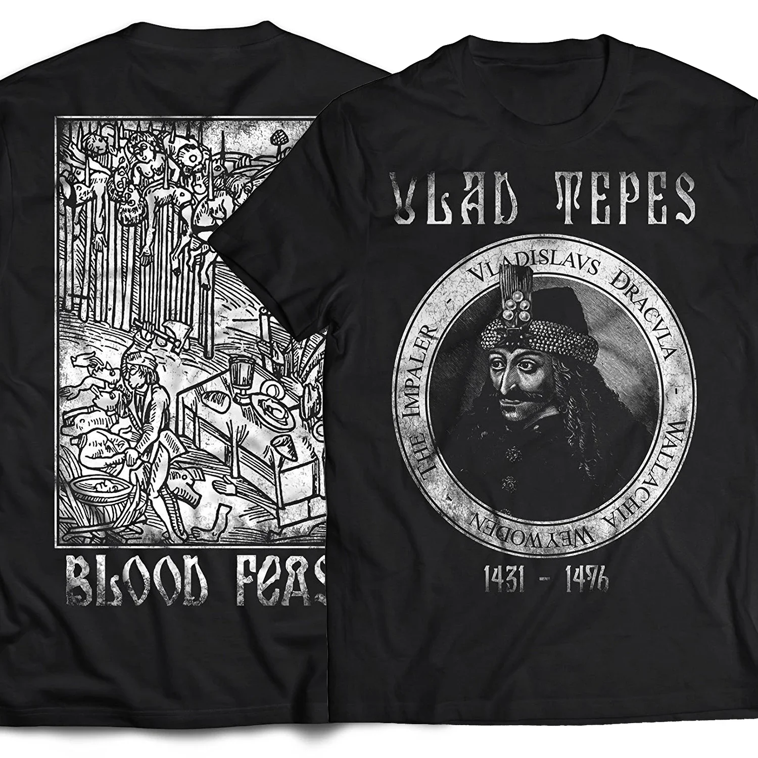 blood feast Vlad Dracula Vampire. Vlad The Impaler T Shirt. New 100% Cotton Short Sleeve O-Neck T-shirt Casual Clothing Mens Top