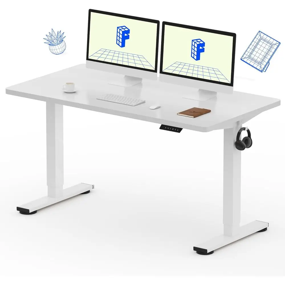 

EN1 One-Piece Standing Desk with 1-Inch Thick Seamless Desktop, 55"x28" Electric Height Adjustable Desk for Home Office, Multi-M