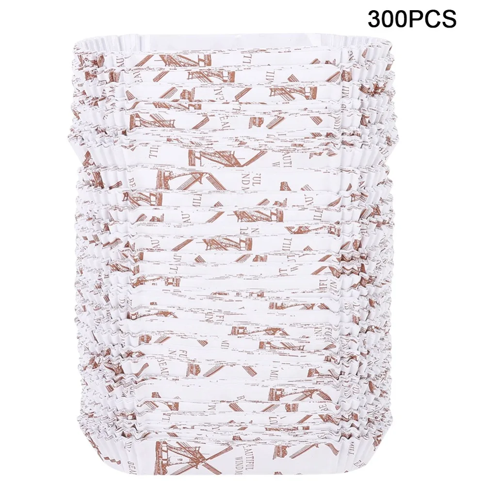 300pcs Food Grade Cupcake Wrapper Heat Resistant Oven Safe Pineapple Bun Paper Liners Refrigerator Safe PE-coated paper
