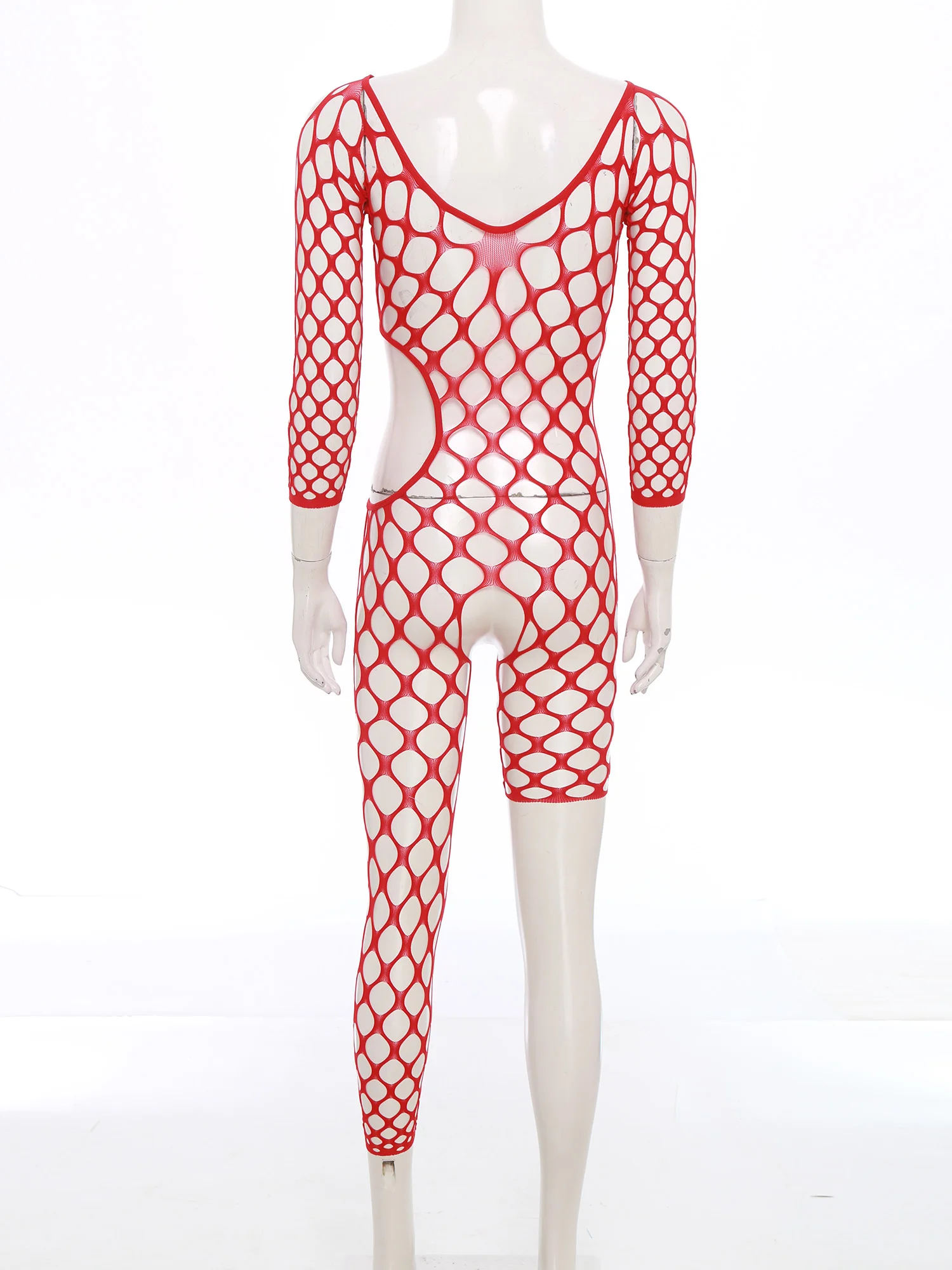 Body Sexy de rejilla elástico para mujer, mono transparente con corte lateral, piernas irregulares, abertura en la entrepierna, mono ajustado, traje de baño para cubrir