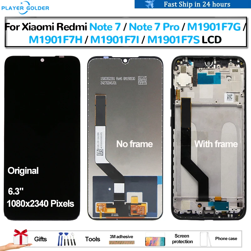 Oryginał dla Xiaomi Redmi Note 7 Note 7 Pro M1901F7H Pantalla wyświetlacz lcd ekran dotykowy Digitizer zgromadzenie naprawa