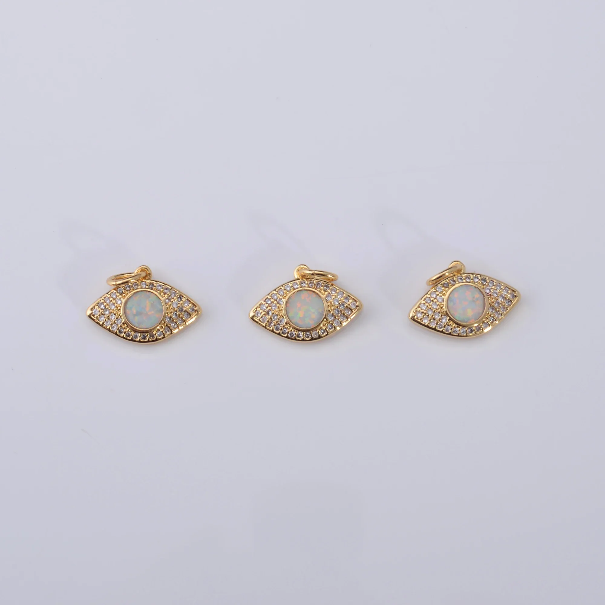 12 Pcs Devil Eye Pendant Diy Earring Charm Necklace Bracelet Making Oval Clasp Zircon Hooks for Womwn Luxury Jewelry Accessories