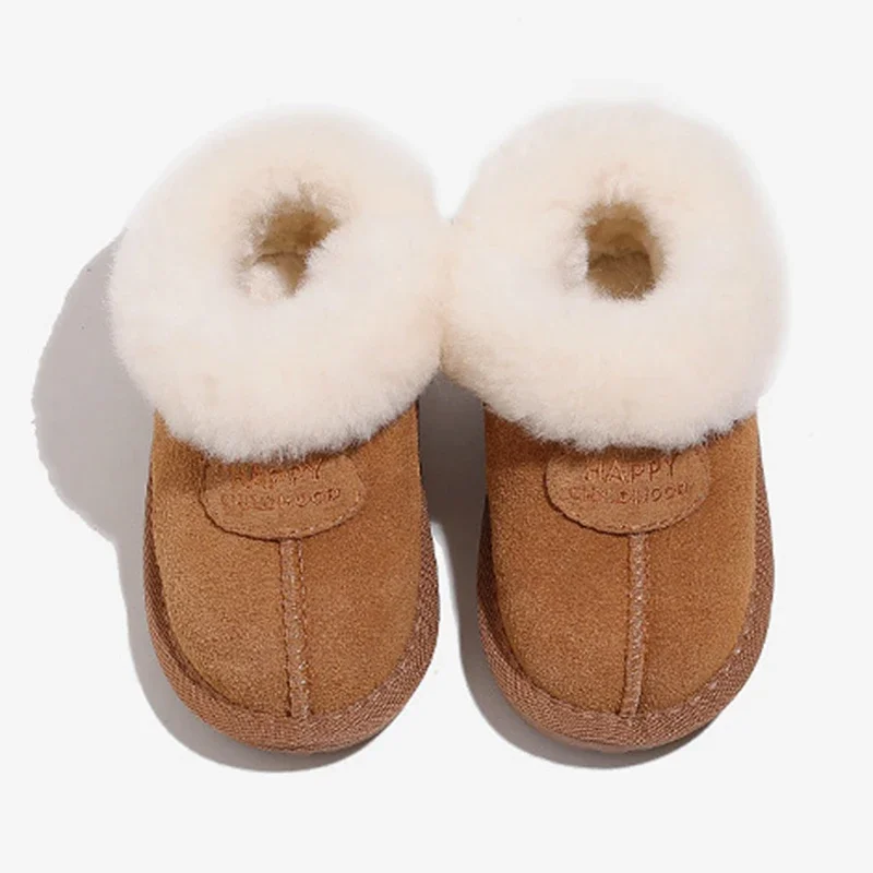 2024 Winter New Plush Warm Children\'s Snow Boots Baby Kid\'s Walking Shoes Soft Soled Thick Fur Girls\' Cotton Shoes Short Boots