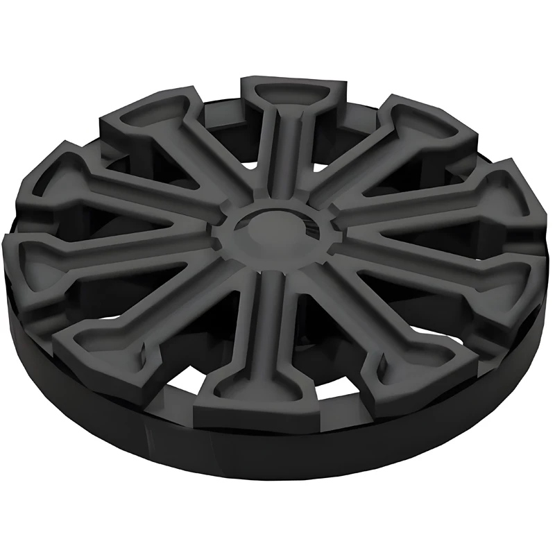 30 pçs/set tampa de cubo de prata plana 10 raios em forma de t blocos de construção diy peças moc compatíveis com grandes marcas brinquedos de tijolo