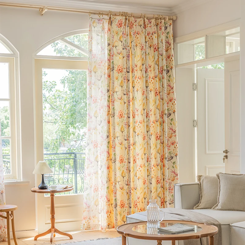 

Современные занавески из хлопка и льна с принтом для гостиной, оконные занавески для спальни, Занавески Из готовой ткани