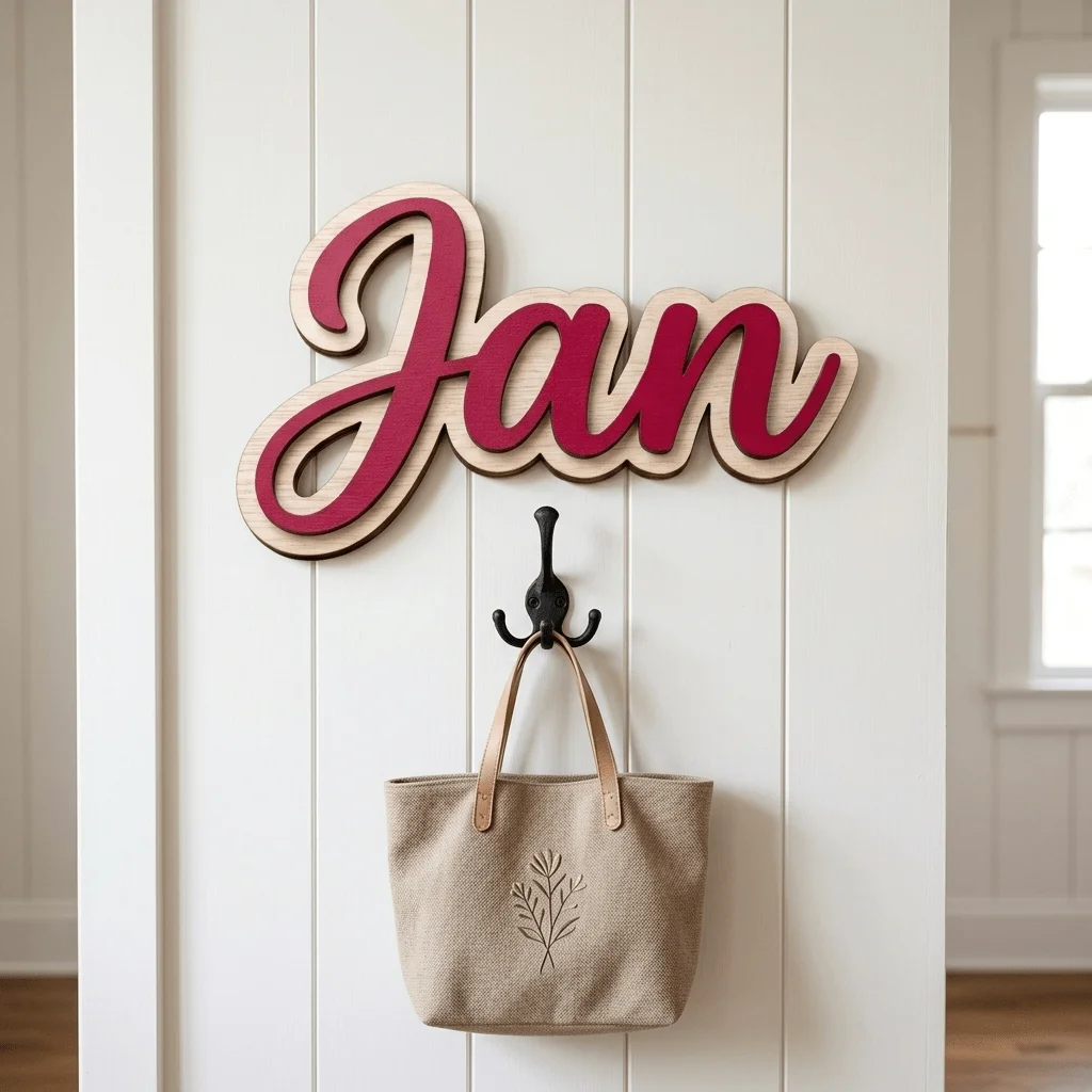 1PC Custom Personalized Wooden Nameplates Handwritten Style Wood Letter Decor Door Wall Nursery Bedroom Wedding Christmas Gift image 6