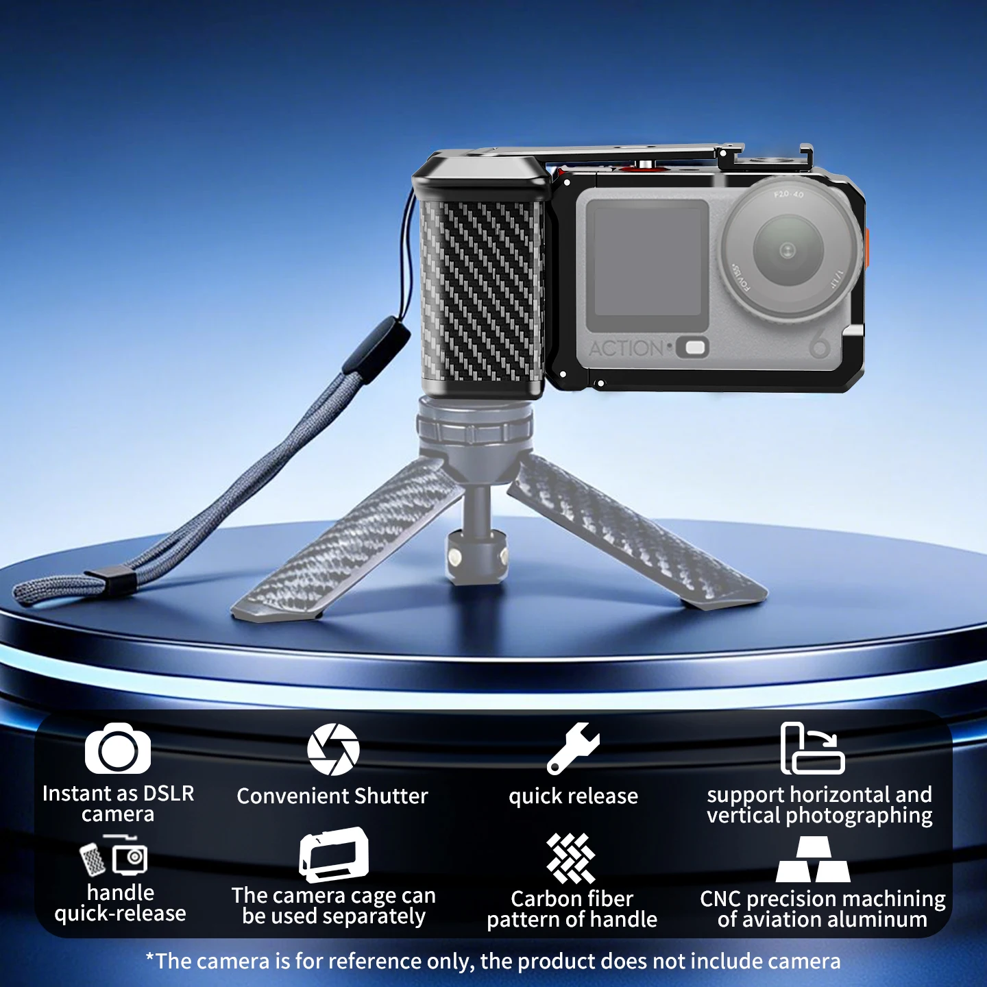 Neues Magnetisches Action6 Käfig-Griff-Set für DJI Osmo Action 6 Kamera Schnellverschluss Horizontal Vertikal Halterung Stativ Selfie-Stick – Detail 2