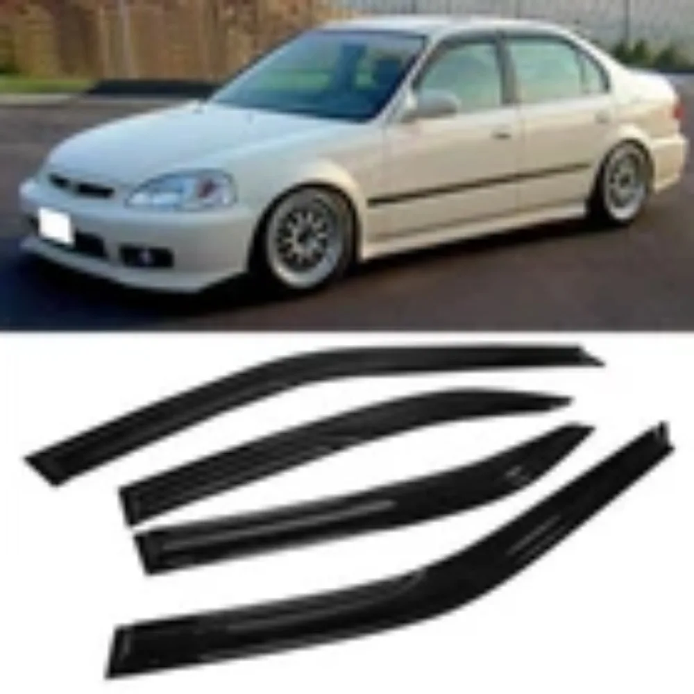 

Дефлекторы окон (ветровики) JDM для Honda Civic Sedan 96-00 годов выпуска, защита от солнца и дождя