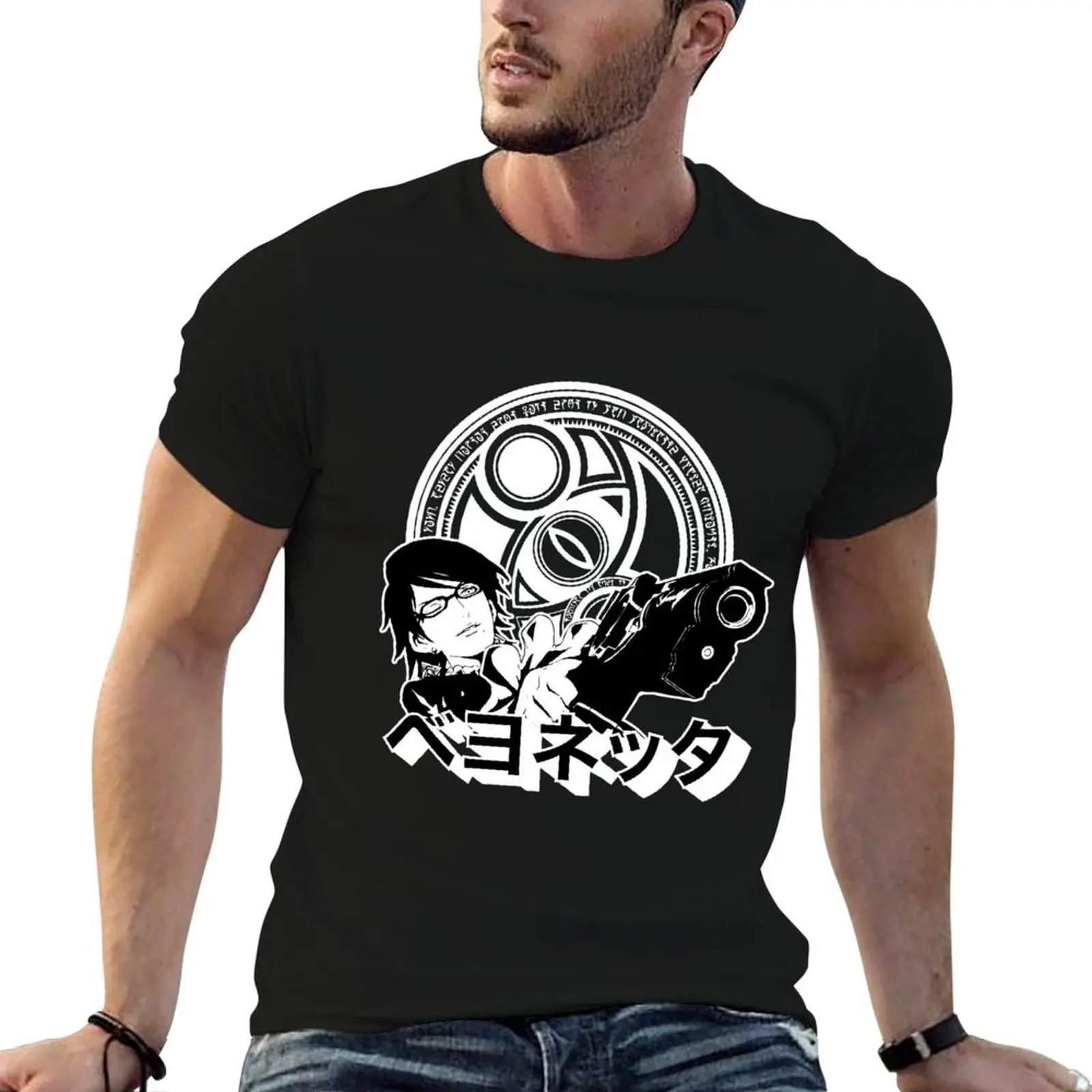 Camiseta Umbra Witch Bayonetta para homem, camisetas engraçadas, camisetas masculinas de algodão
