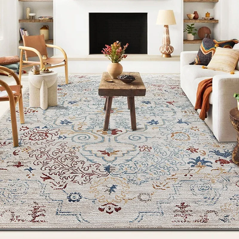 Europe American Persia Style Retro Carpet Living Room Sofa Bedroom Study Kitchen Entrance Rug Non-slip Light Luxury Decor Mat