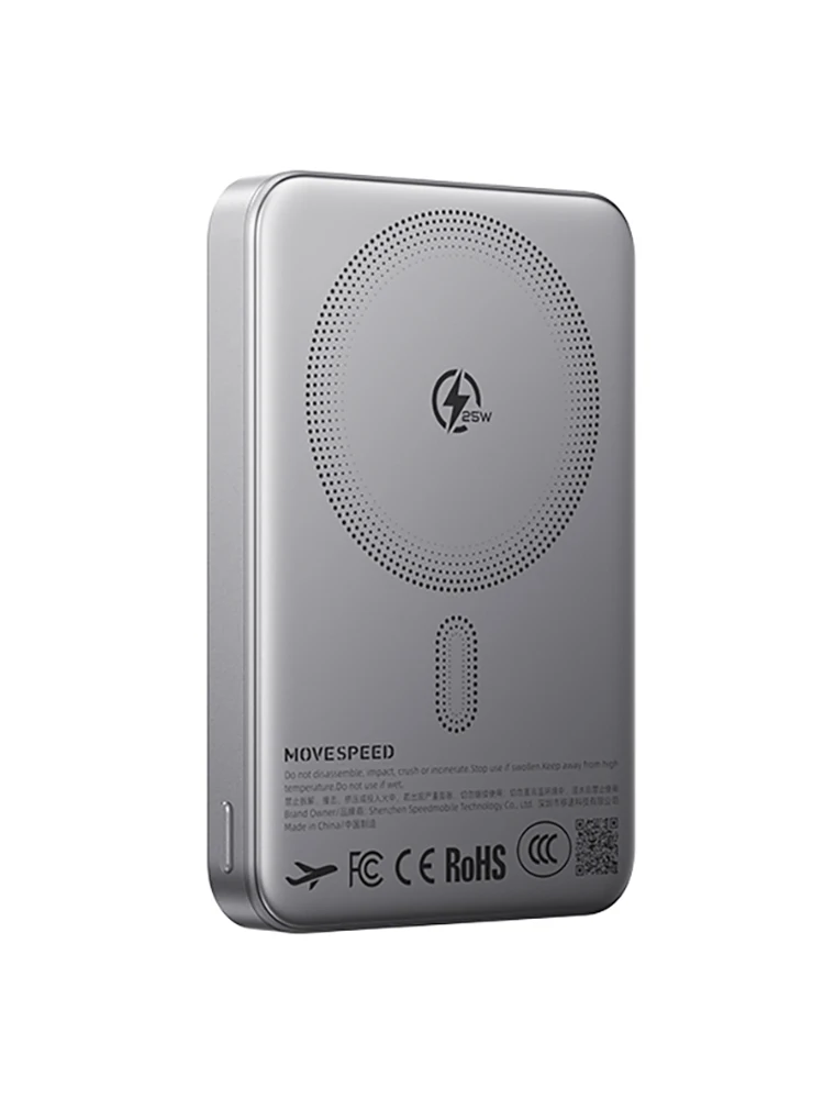 【CCC】MOVESPEED JP387Pro Qi2.2 Magnetische Kabellose Powerbank 10000mAh USB C PD 45W Kabelgebundene Schnellladung Powerbank für iPhone 17 16