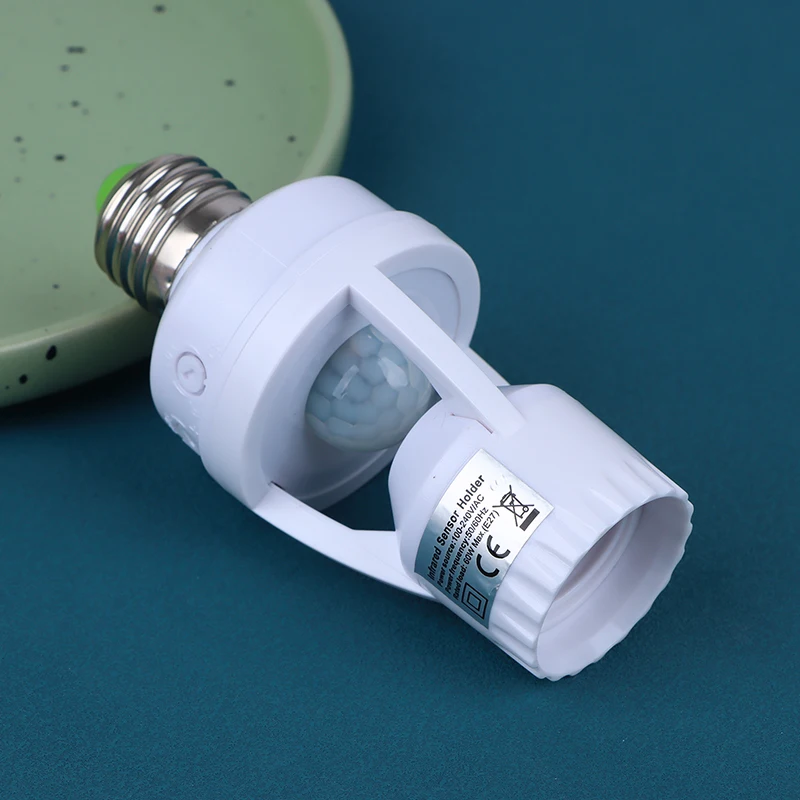 1Pc AC100-240V E26/E27 Socket Converter With PIR Motion Sensor LED Lamp Base Intelligent Switch Light Bulb Lamp Holder