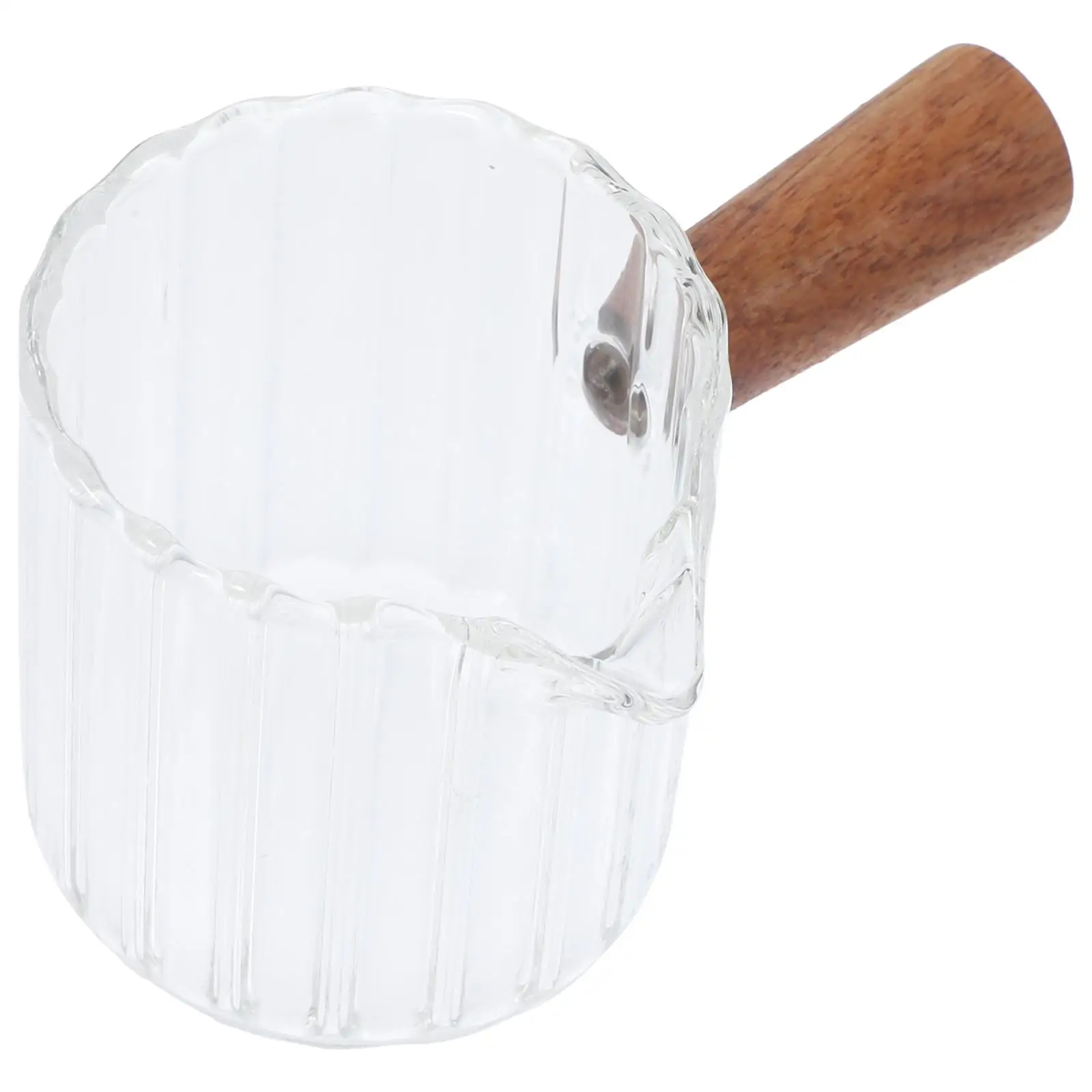 

Mini Milk Tank Espresso Measuring Cup Glass Container Small Pitcher Wood Coffee