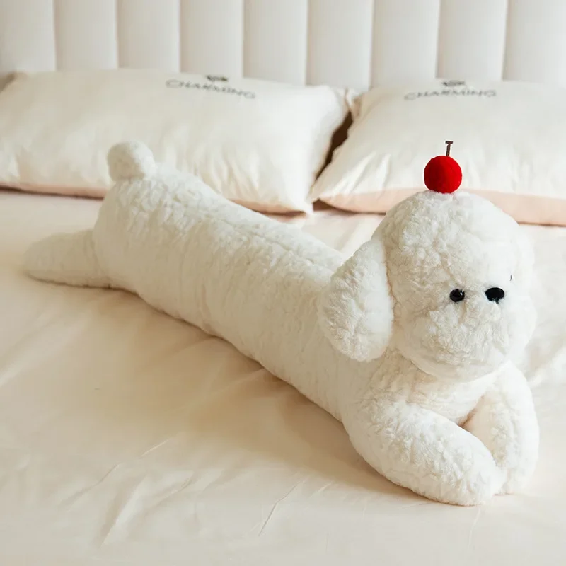 105cm super tamanho grande dos desenhos animados cereja cão teddy pelúcia animal dormir travesseiro almofada plushies crianças presente de aniversário de natal