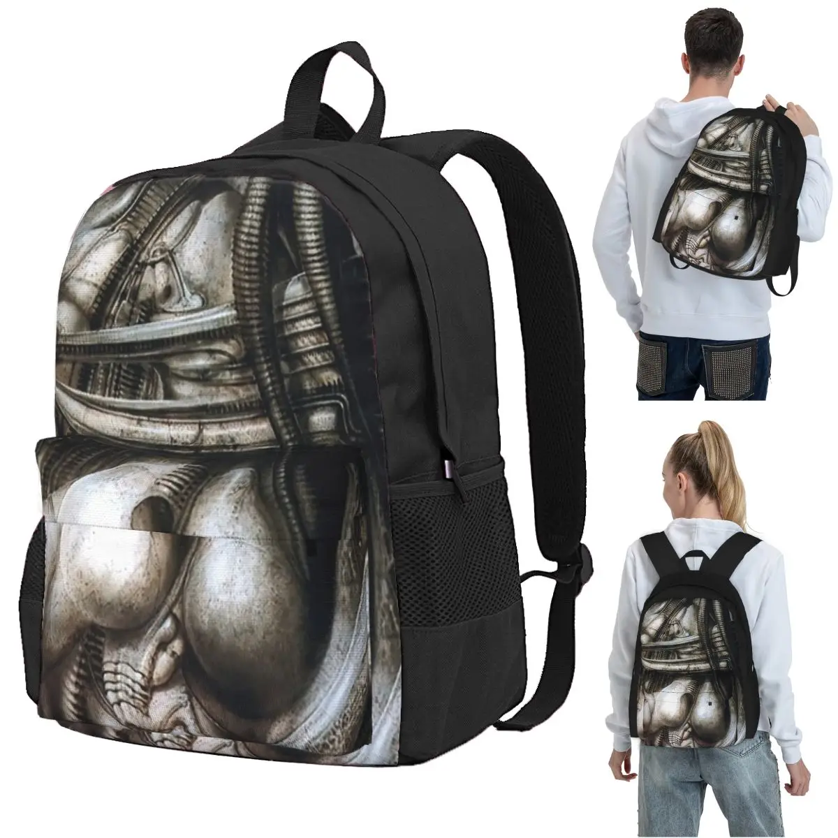 

Hans Ruedi Giger Surrealism Art Backpack Student BookBag Kids School Bag Computer Shoulder Bags for Men Women