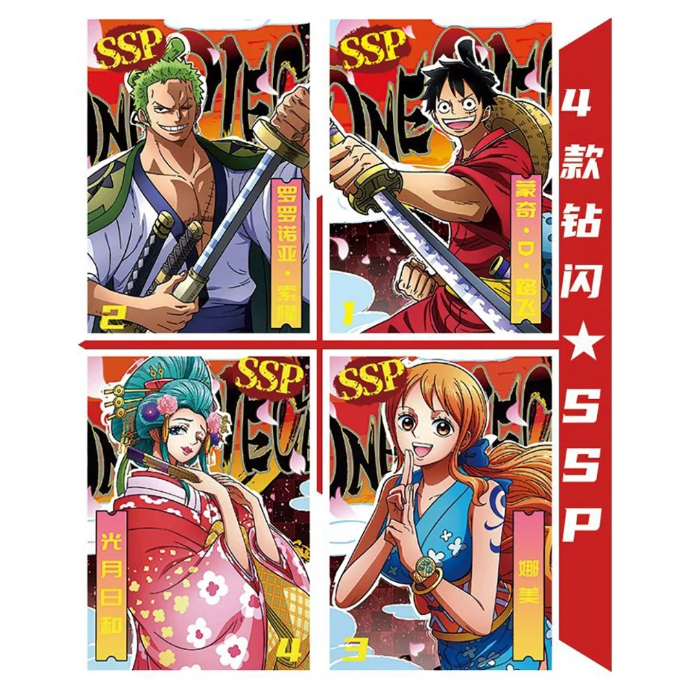 One Piece Card Booster Box Anime Protagonist Group Members Luffy New Aerospace Crystal Material Card Christmas Gift for Children