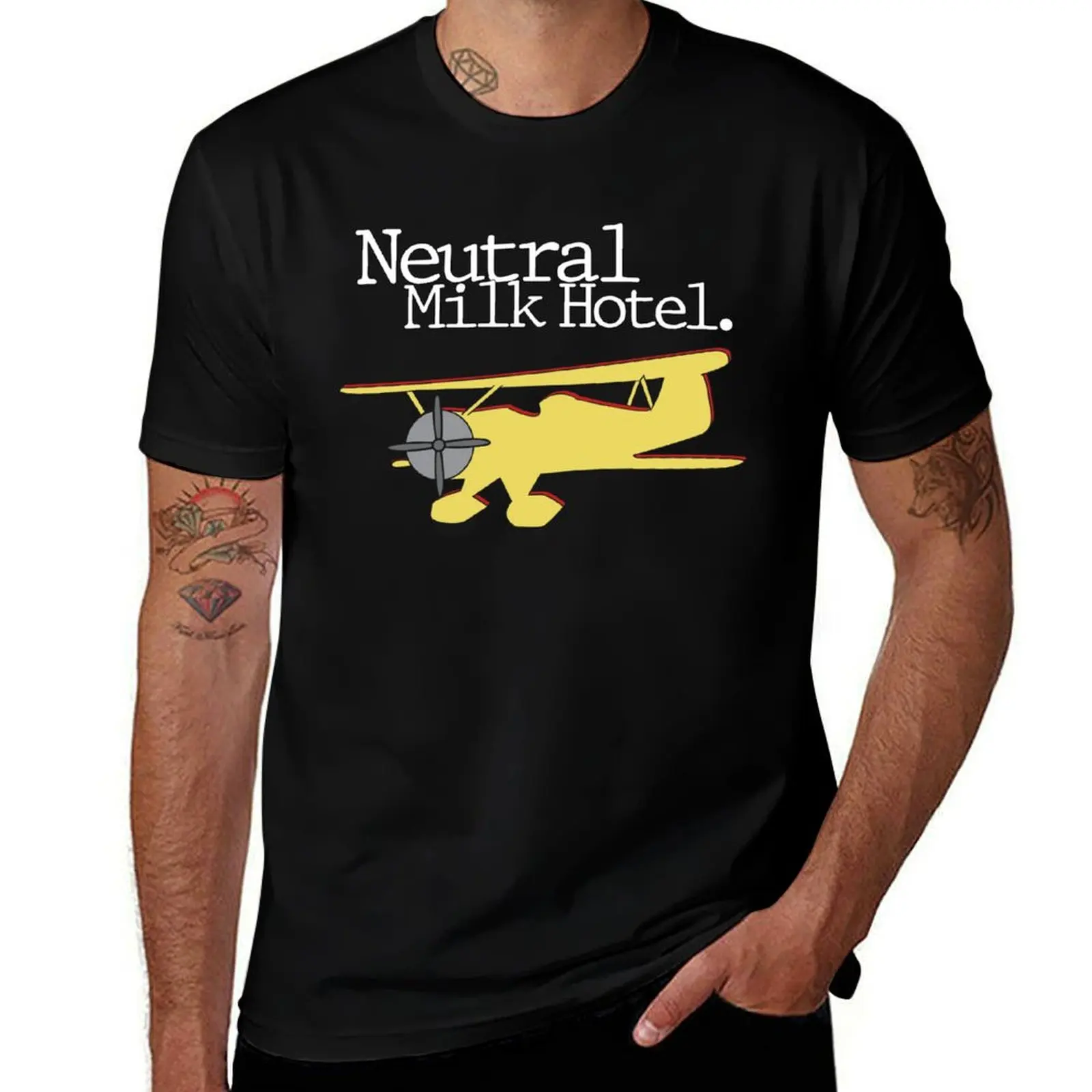 Neutral Milk Hotel - Aeroplane T-Shirt Basic Casual Short Sleeve Cotton Shirt T-Shirt