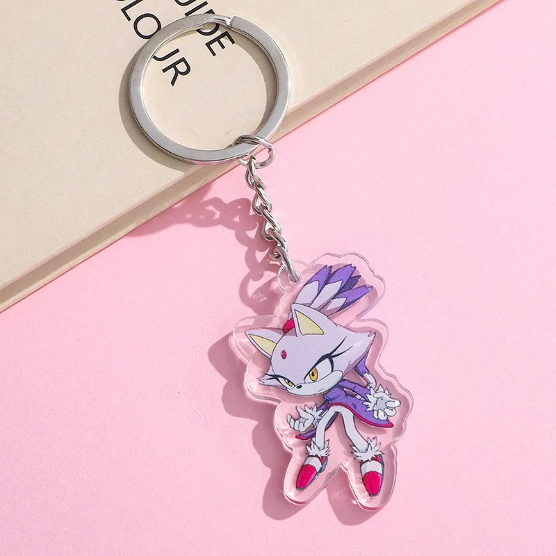 Anime Sonic the Hedgehog Acrylic keychain accessaries Cartoon funny Bag Pendant Gift cute bag charm Keyring Friends Fans Gifts