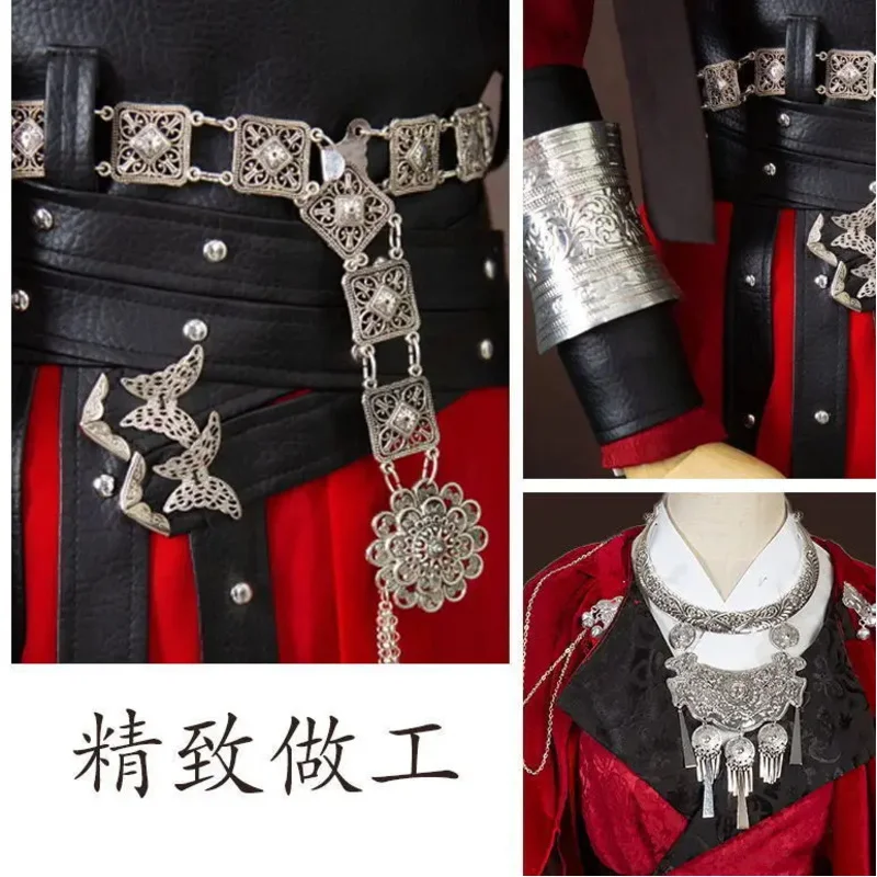 Anime Hua Cheng San Lang Kostüm Tian Guan Ci Fu Cosplay Kostüme Top Perücken Halloween Prop Männer Frauen Rot Han Fu Clothesx;8'm6,