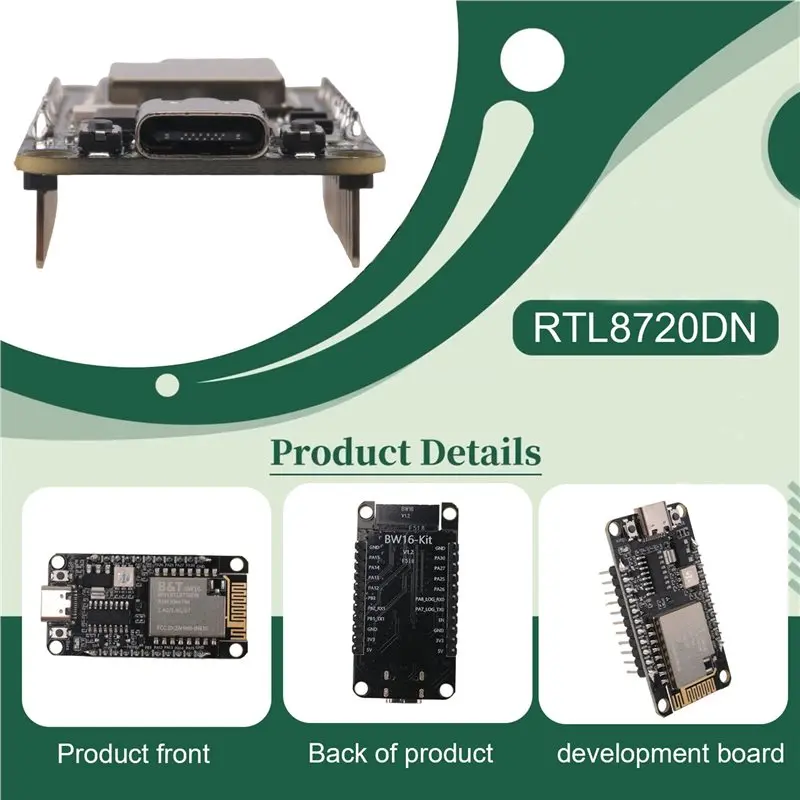 

Плата разработки ABZW BW16-Kit RTL8720DN, двухдиапазонный Wi-Fi модуль с низким энергопотреблением, Bluetooth BLE, интерфейс Type-C
