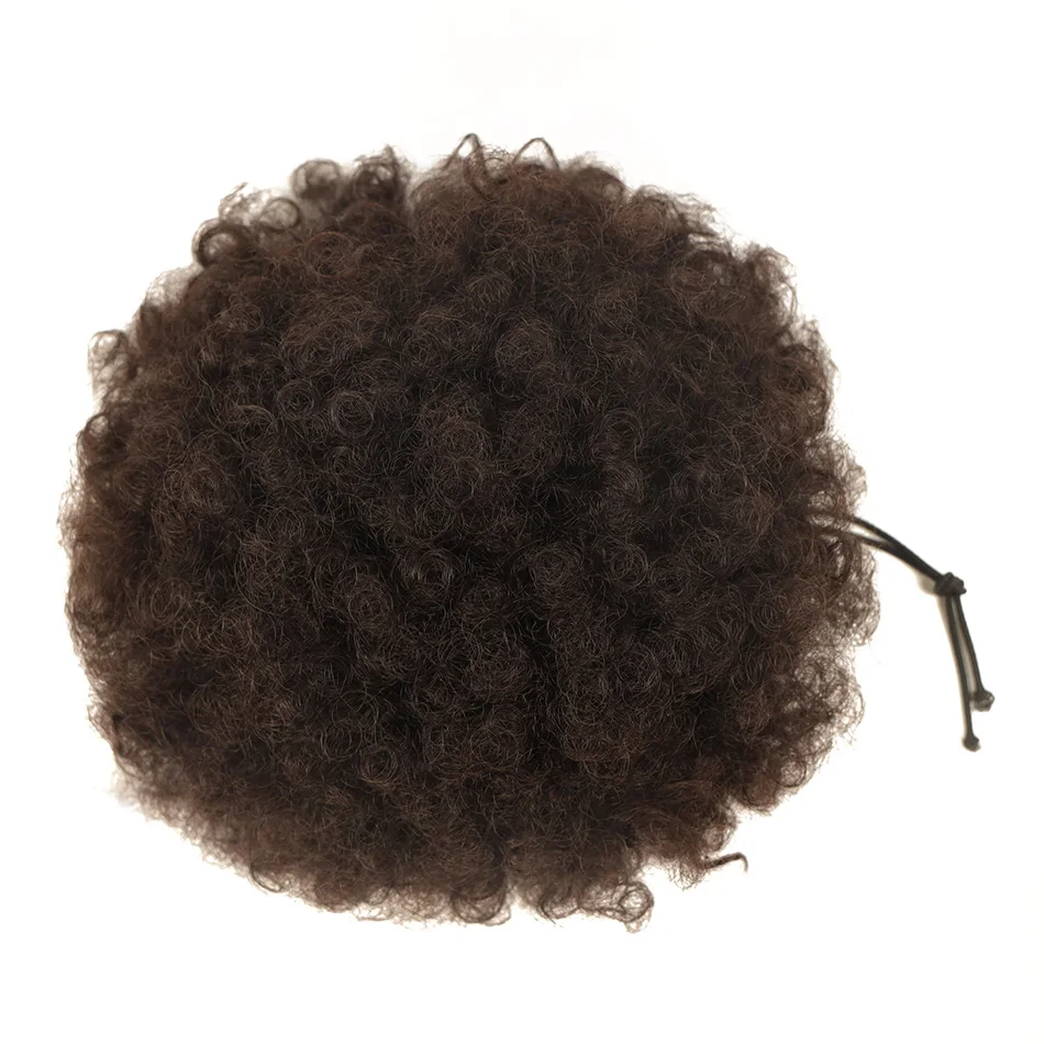 Afro Curly Ponytail Synthetic Hair Short Afro Kinky Pony Tail Clip In On African Synthetic Hair For Women Kinky Curly Hair