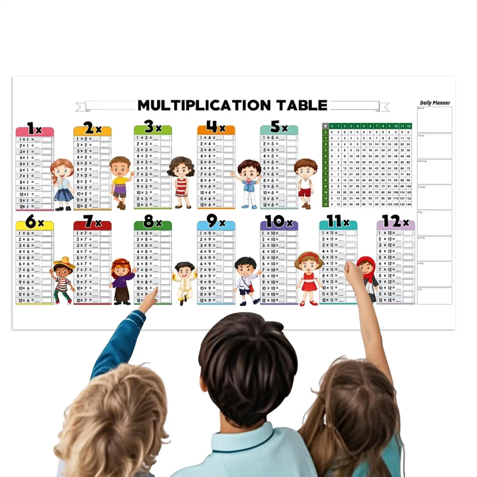 Statisch Droog Wissen Wiskundekaart Tafel van vermenigvuldiging Poster Aan de muur gemonteerd Herbruikbaar Wiskundekrijtbord voor kinderen Educatief hulpmiddel