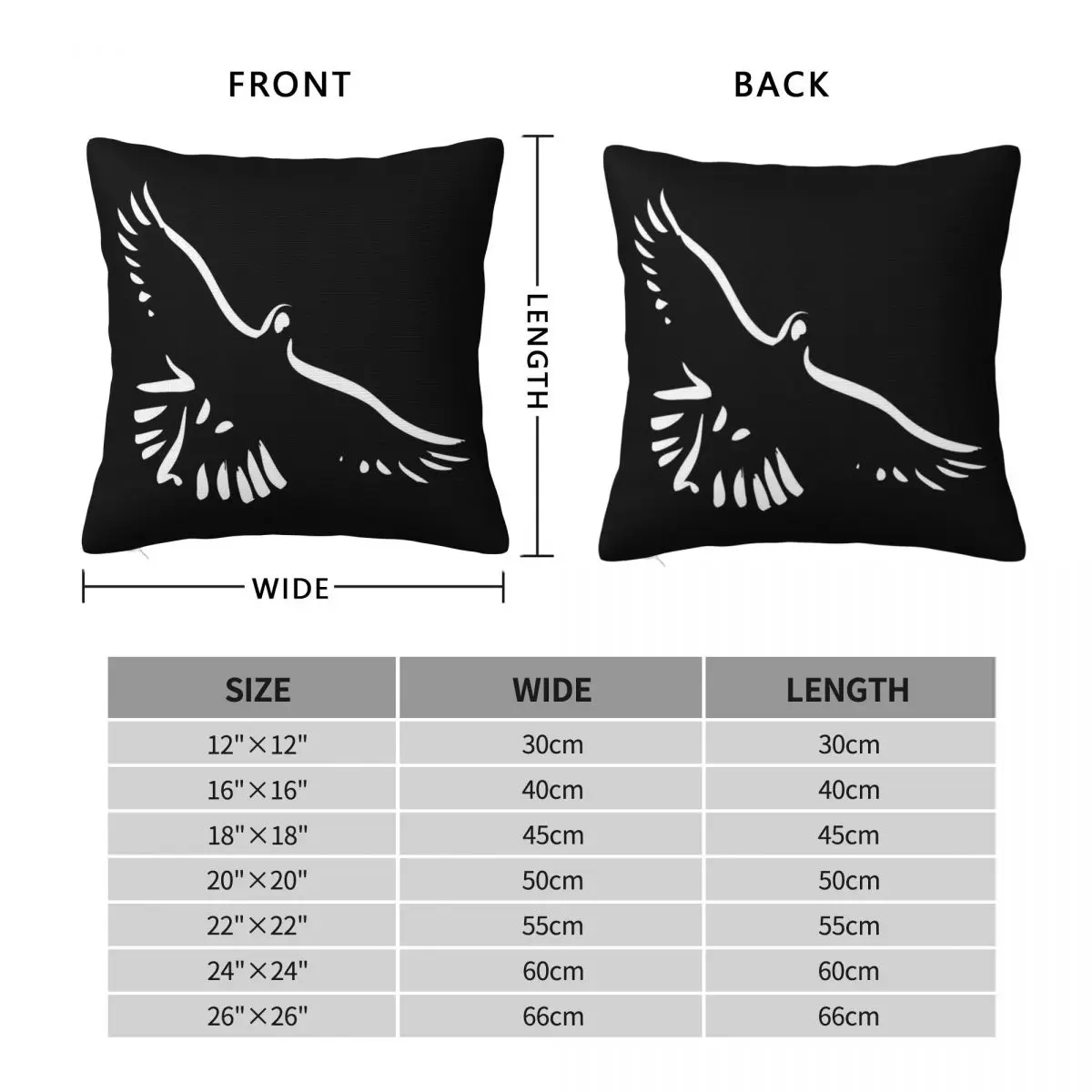 Black Cockatoo Line Art Pillowcase Polyester Linen Velvet Printed Zip Decorative Bed Cushion Cover Wholesale