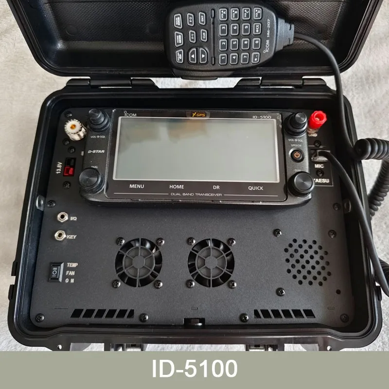 검정색 모바일 라디오 케이스 대형 스크린이 있는 ICOM ID-5100 모바일 트랜시버용 모바일 라디오 상자