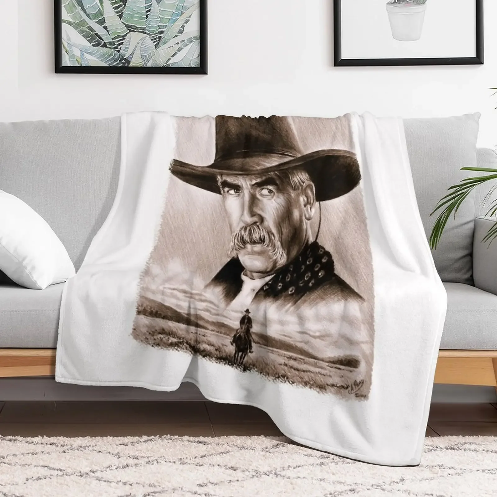 Sam Elliot Actor Received Many National Awards Golden Globe Academy The Lone Rider Sepia Gift For Throw Blanket