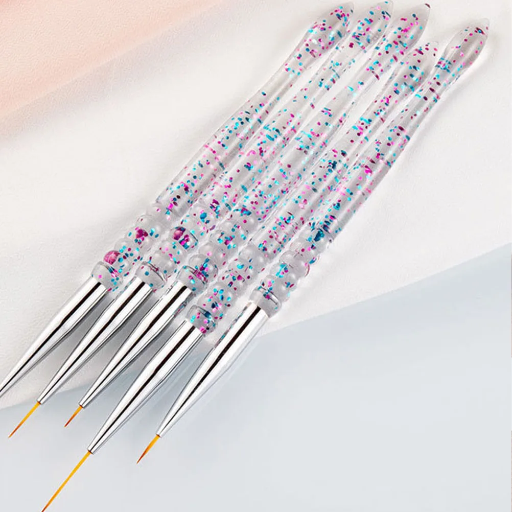 Stylos pour Nail Art, 5 pièces, acrylique Durable, poignée confortable pour bricolage, Design de manucure, outil de peinture des ongles élégant, accessoire d'approvisionnement pour Salon