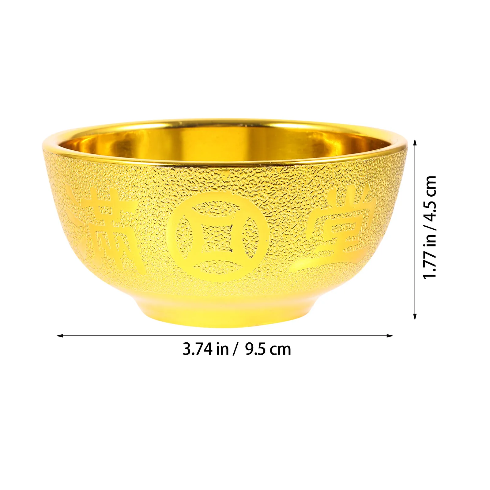 Buddhist Food Bowl Gold Plastic Wear-Resistant Multi-Function Offering Cup Decorative Holy Temple Worship Desktop Supply