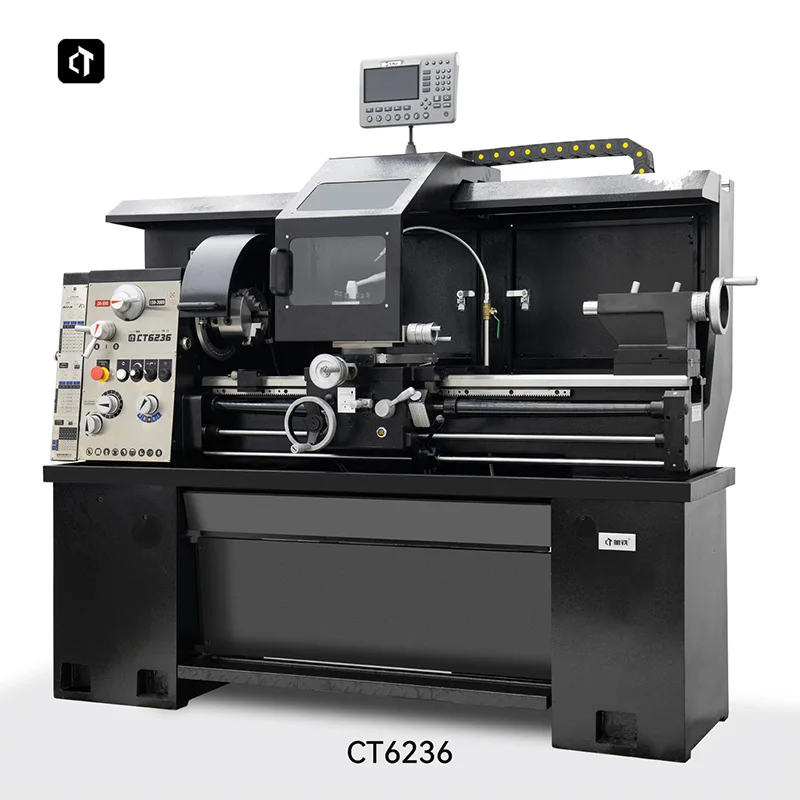 2200W 1000mm Industrial Heavy Duty Metal Lathe Machine with DRO Linear Scale Digital Threading Variable Speed CT6236