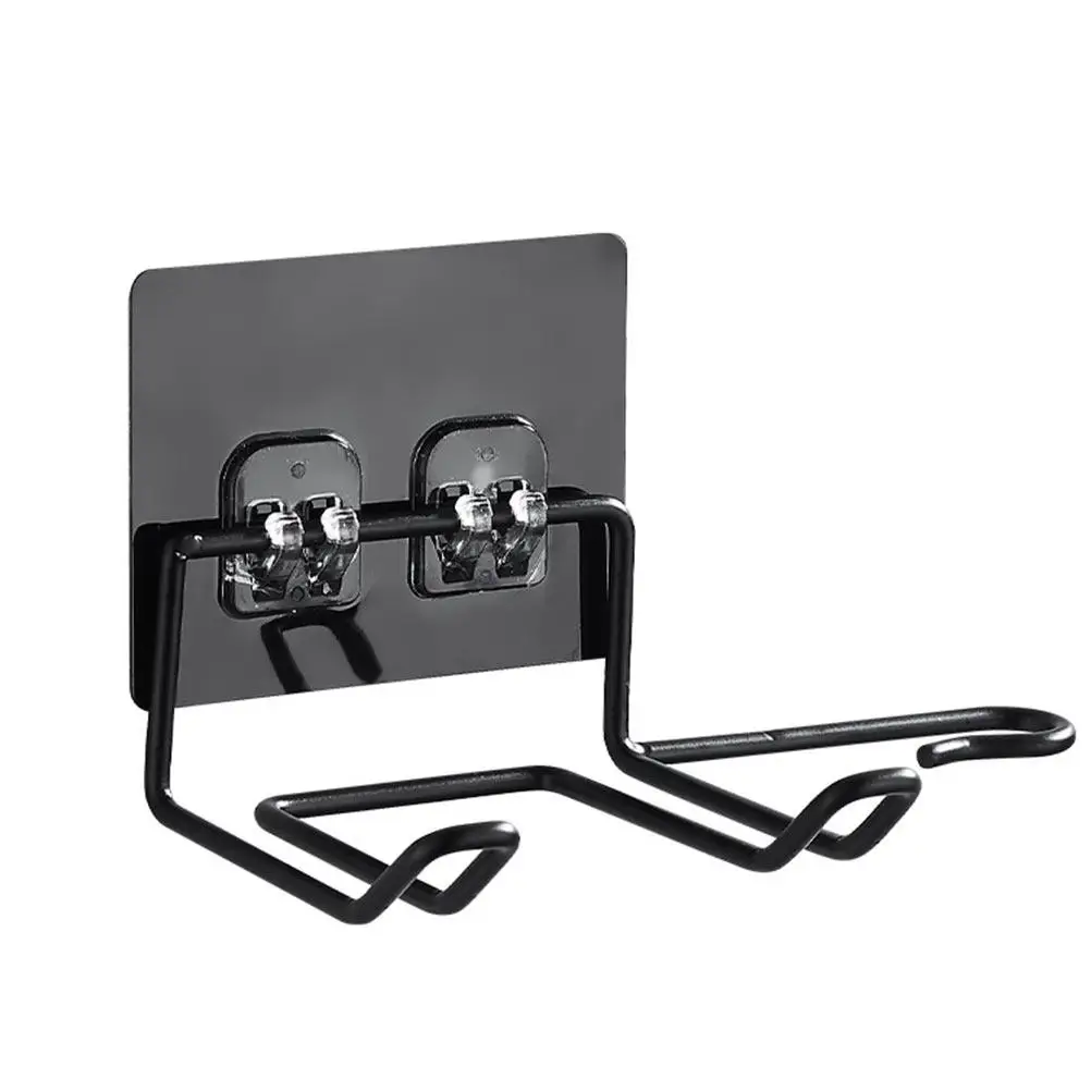 2Pcs Storage Rack Self-Adhesive Wall-Mounted Hair Dryer Bracket Space-Saving Door Back Hanger Punch-Free Hair Dryer Holder