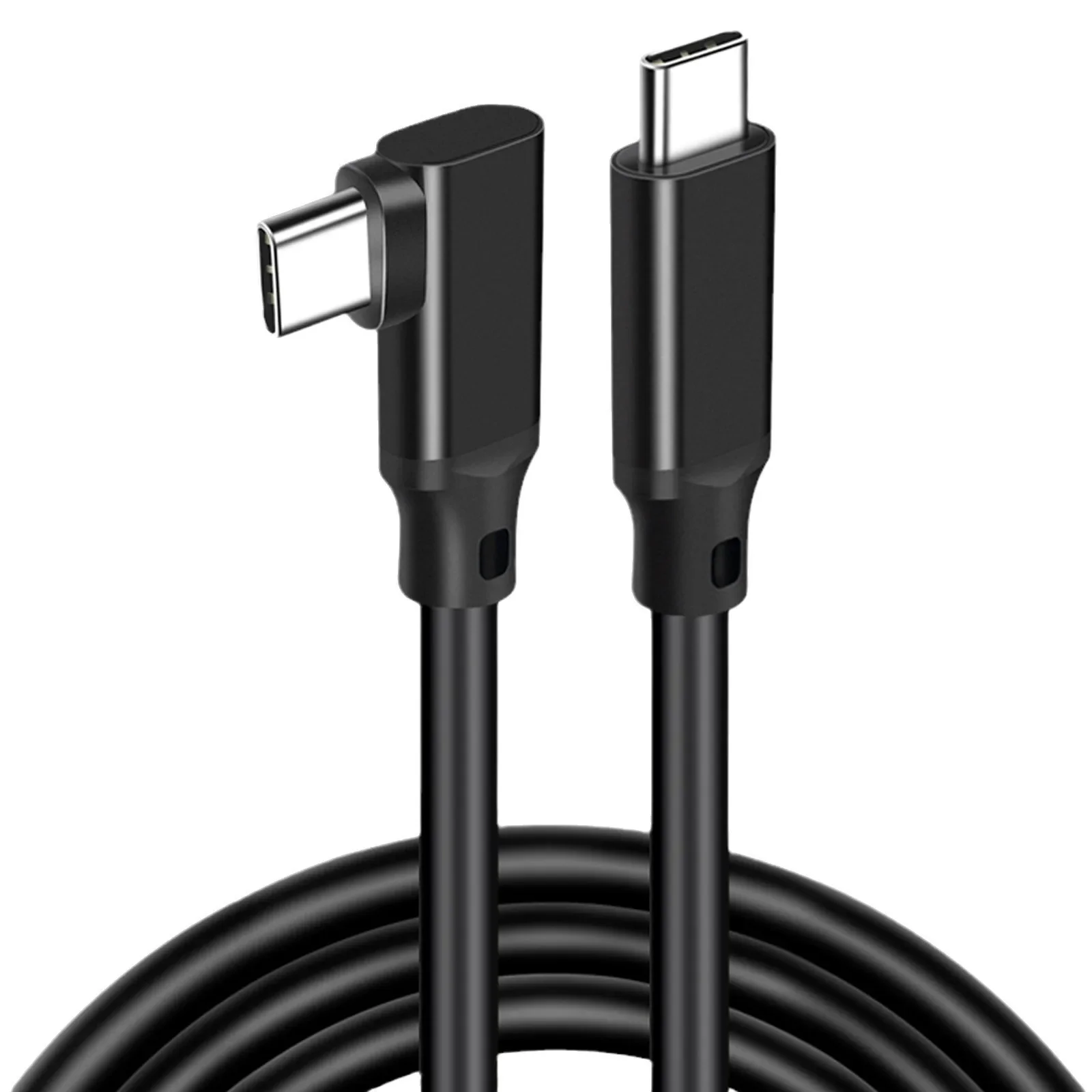 20Gbps USB C 3.2 Gen 2 Cable, Type C Male to Male Right Angle 4K@60Hz UHD Video 5A/100W Fast Charge W/E-Marker Compatible
