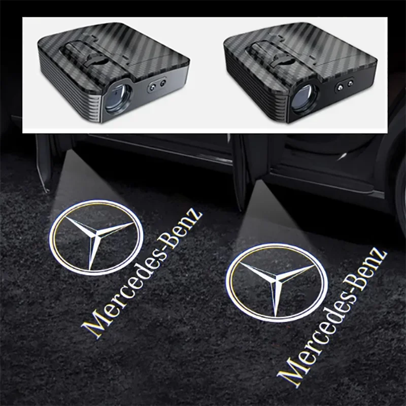 2X LED Car Door Logo Projector Welcome Light For Mercedes Benz A B C E S R CLS M GL GLK GLC ML SLK GLA GLE W205 W212 ect