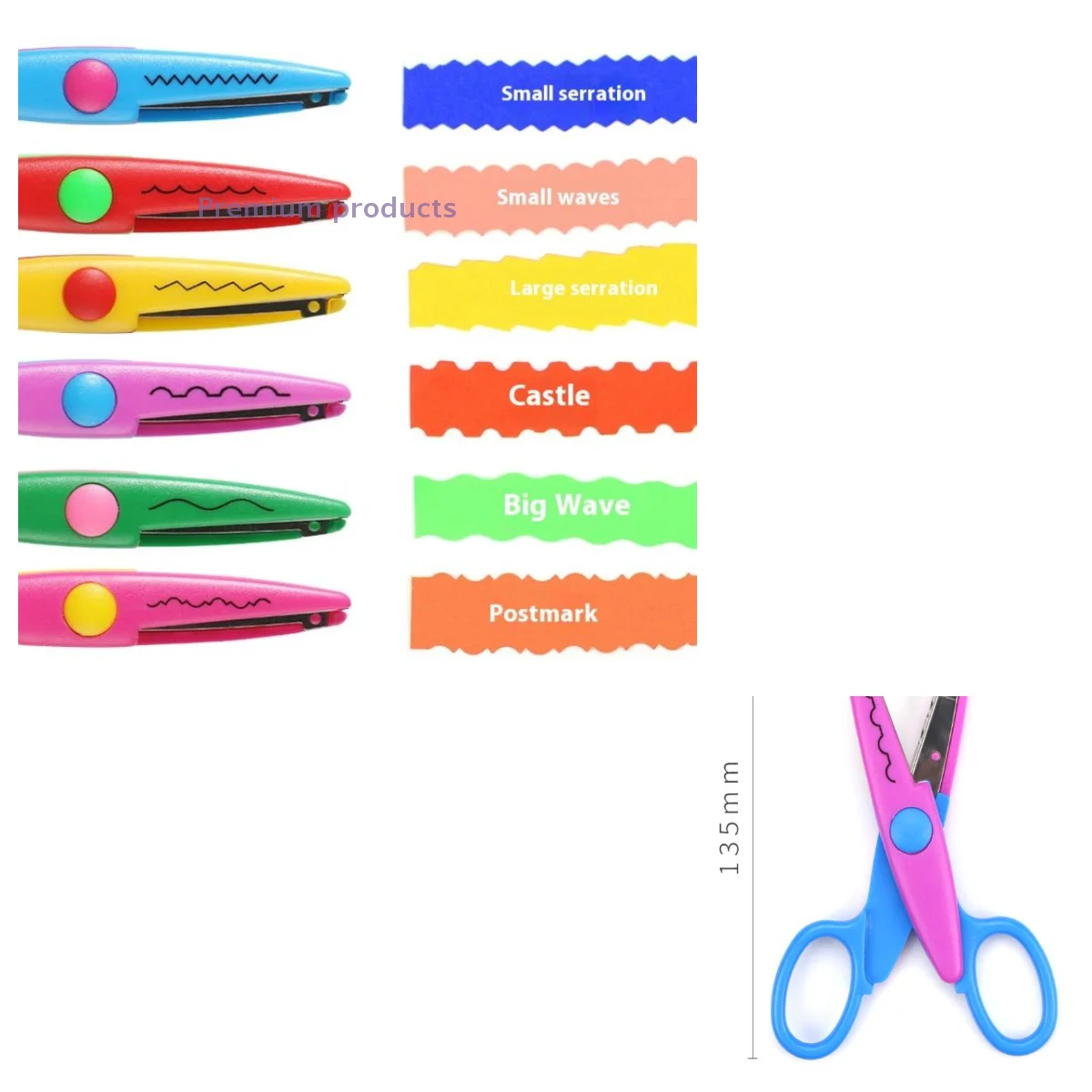 

1PC Minimalistic Lace Scissors Wavy Pattern Small Round Head Children Special Student Art Tool Stationery Scissor Scrapbooking