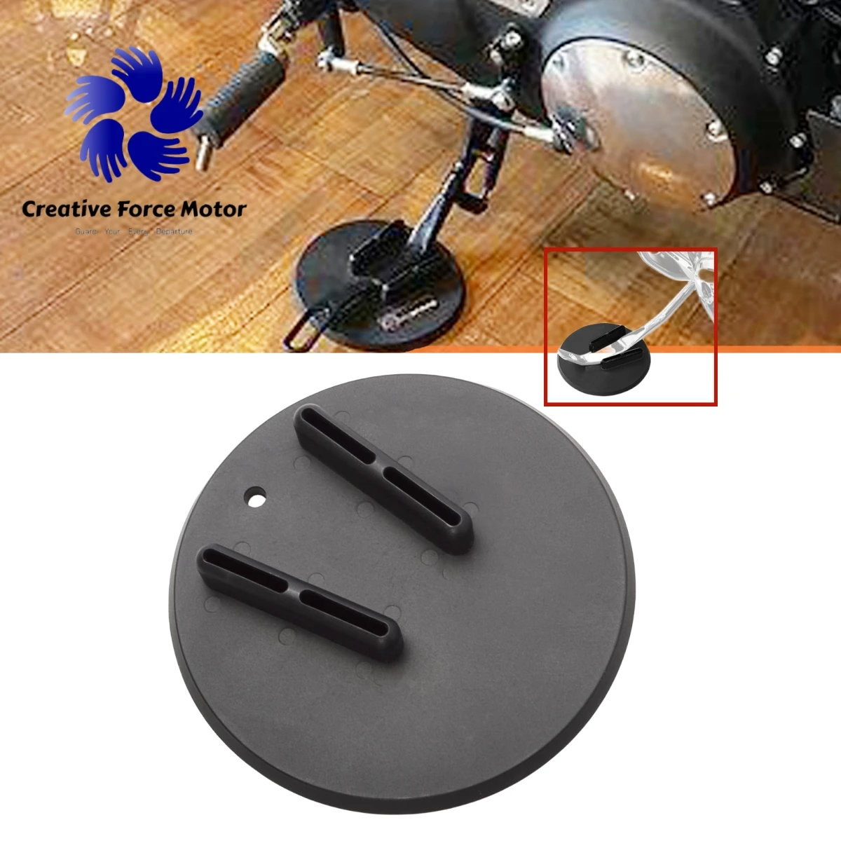 

Motorcycles Foot Kickstand Side ABS Stand Pad Plate Base Coaster Puck For Harley Davidson Touring Sportster Road Electra Glide