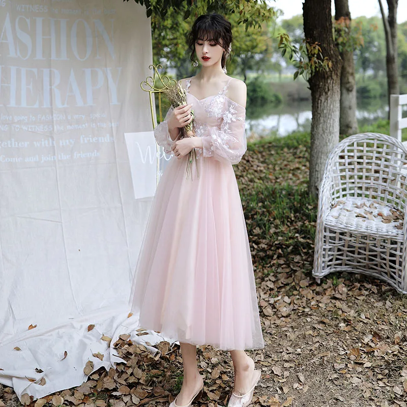 

Pink Maids Dr Women's Summer New Sle Floral Embroidery Korean Sle A-Line Skirt Dr Suitable for Various Ocns